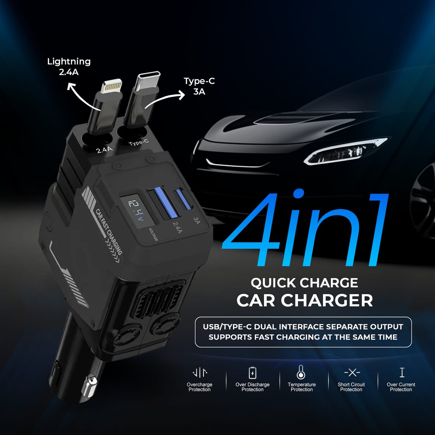 4 IN 1 Car charger